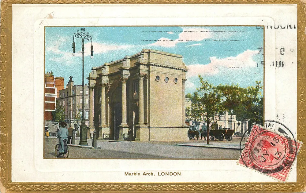 Arco de mármore, LONDRES. — H. B. Series. Impresso na Saxônia. - Frente