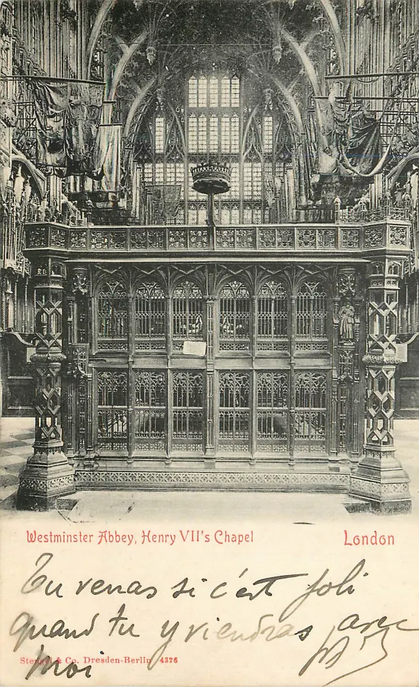 Westminster Abbey, Kapelle von Heinrich VII — London — Steen & Co. Dresden-Berlin 4376 - Vorderseite