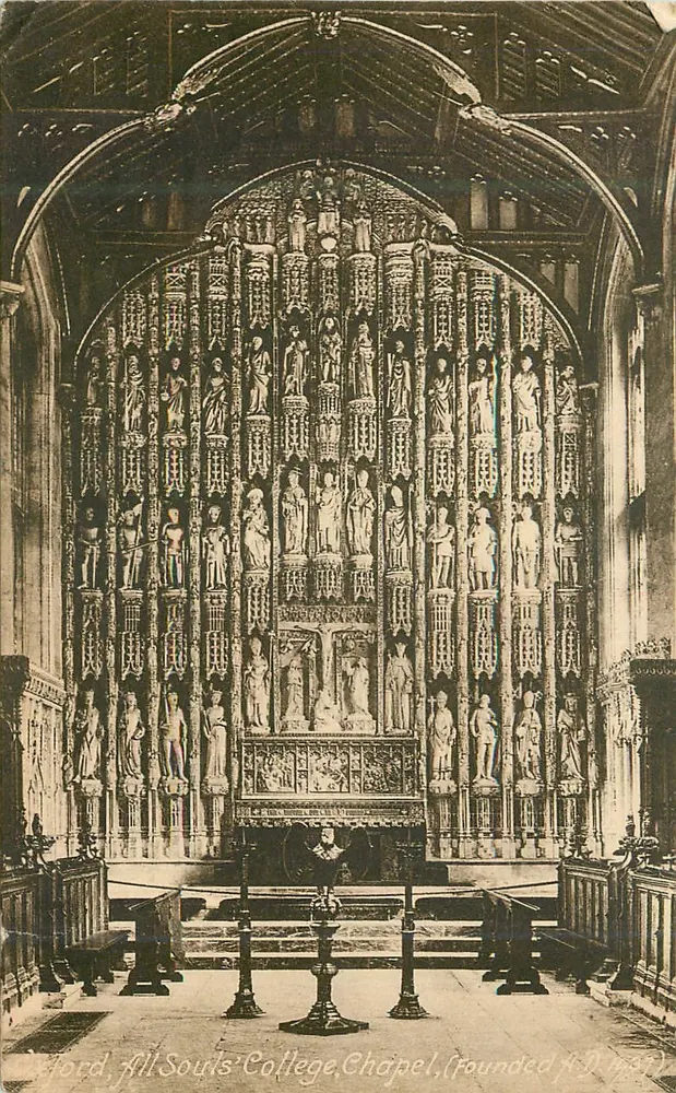 Capela da All Souls College, Oxford — fundada em 1438 — série Frith - Frente