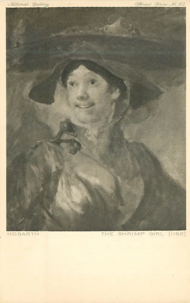 A Menina das Ostras — obra de Hogarth — série oficial n° 62, National Gallery - Frente