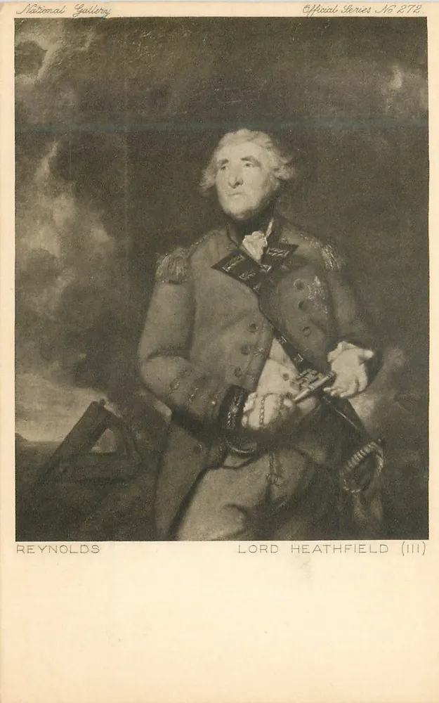 Retrato de Lord Heathfield — pintura de Reynolds — Galeria Nacional, série oficial n°272 - Frente