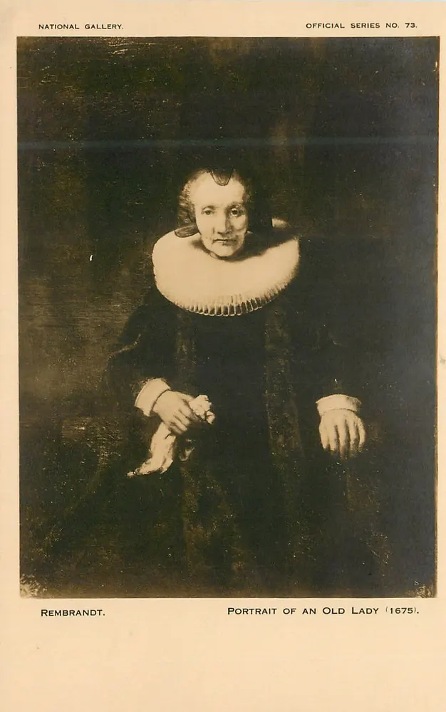 Porträt einer alten Dame — Rembrandt, 1675 — National Gallery, offizielle Serie Nr. 73 - Vorderseite