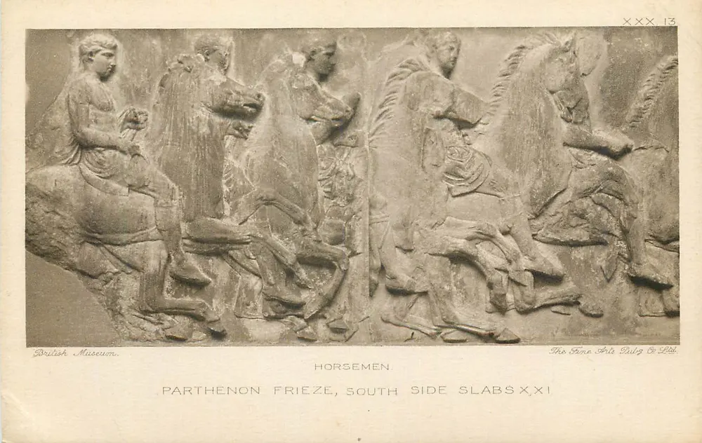 Parthenon — Fries der Reiter — südliche Seite, Steine XXI — The Stone Arts Publishing Co. Ltd. - Vorderseite