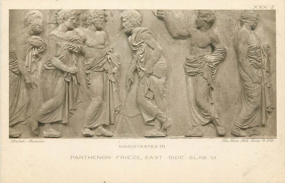 Parthenon — Fries der Richter — British Museum — The Fine Arts Pub. Co. Nr. XXX 5 - Vorderseite