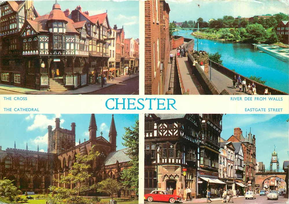 Chester — The Cross, The Cathedral, River Dee from Walls, Eastgate Street — Dennis & Sons Ltd - Frente