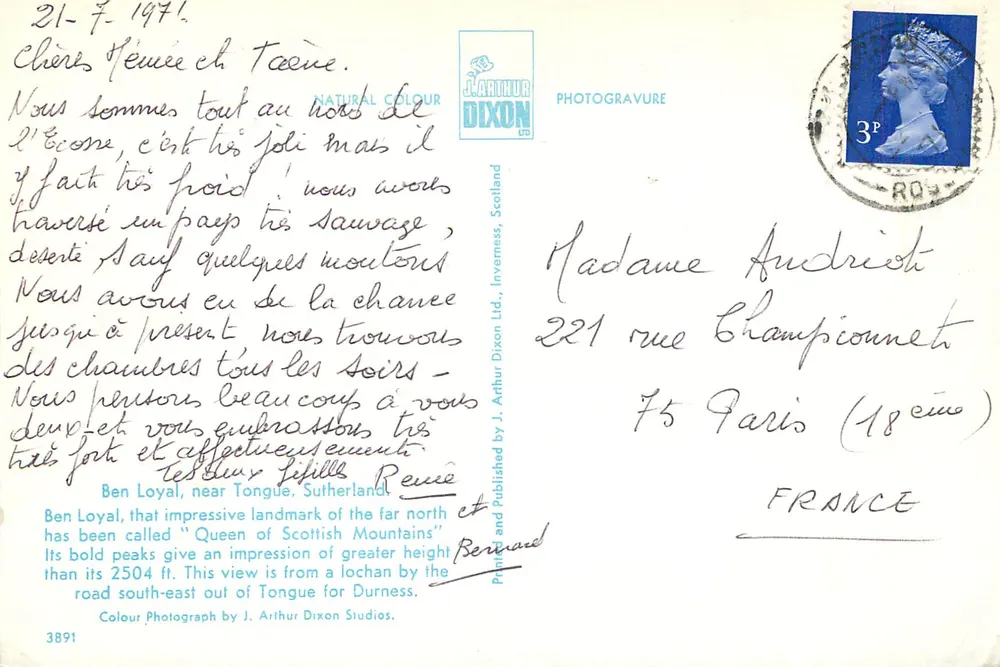 Ben Loyal — Rainha das Montanhas Escocesas — J. Arthur Dixon Ltd. - Verso