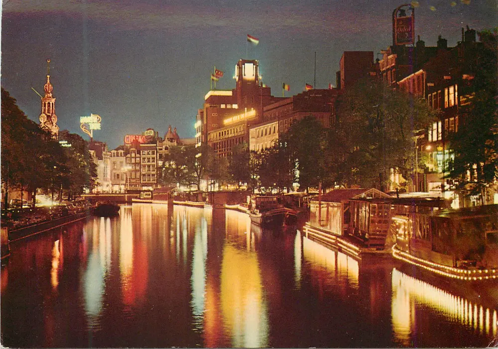 Amsterdam — Canale notturno con riflessi — Sleding, n° 256245 - Recto