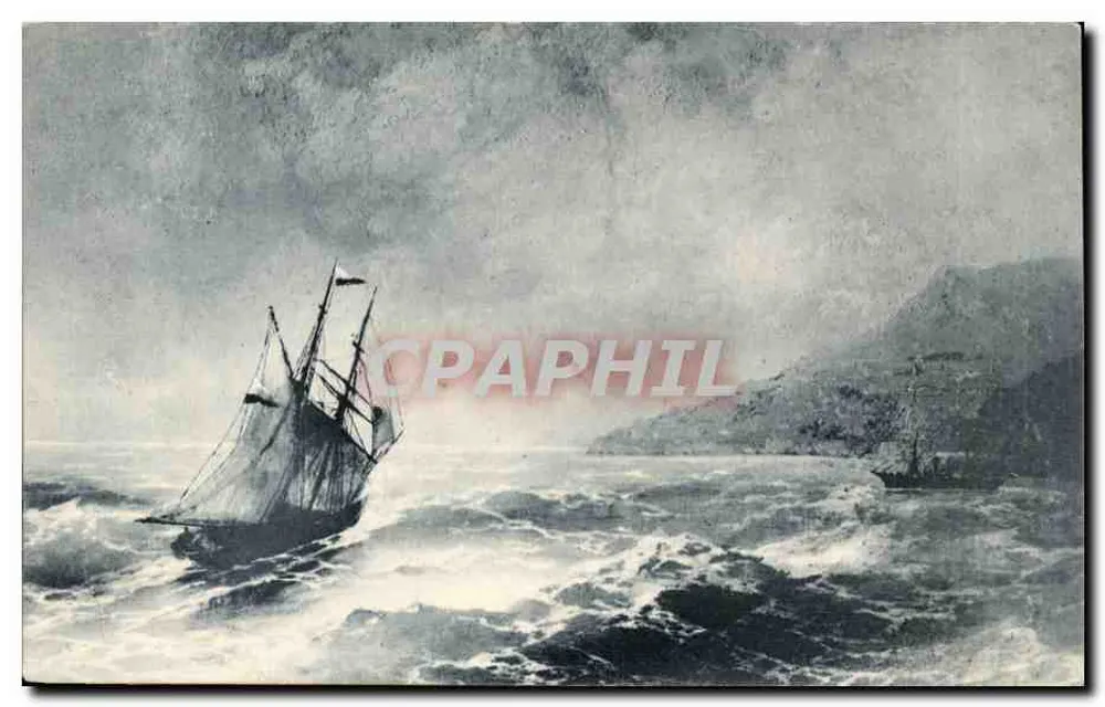 Schiff auf stürmischem Meer — maritime Landschaft — Verlag E.G.S.I.S. n°34 - Vorderseite