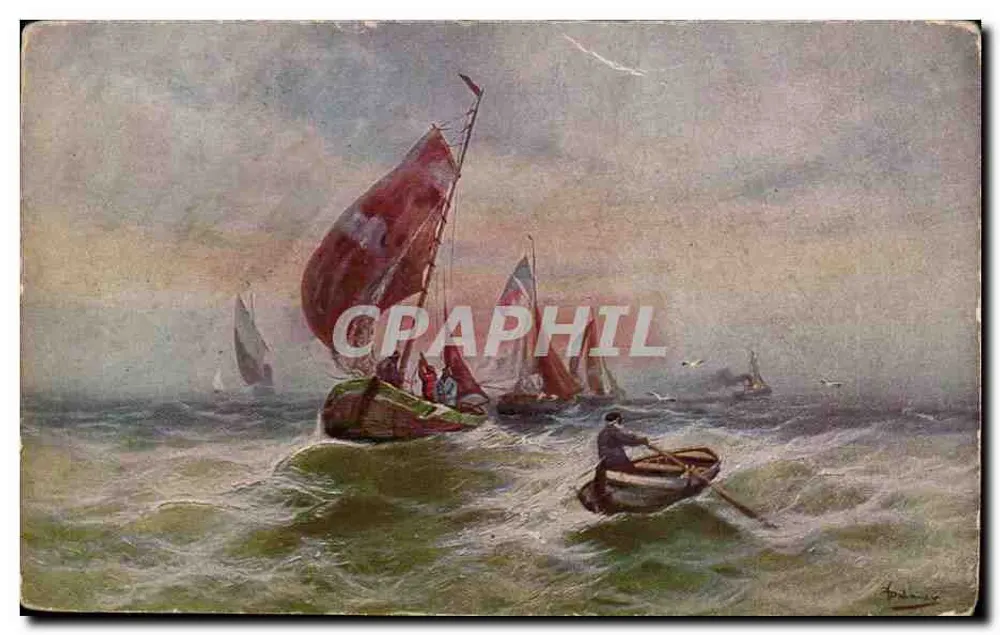Segelboote auf See — Malerei — Delubat 200 - Vorderseite