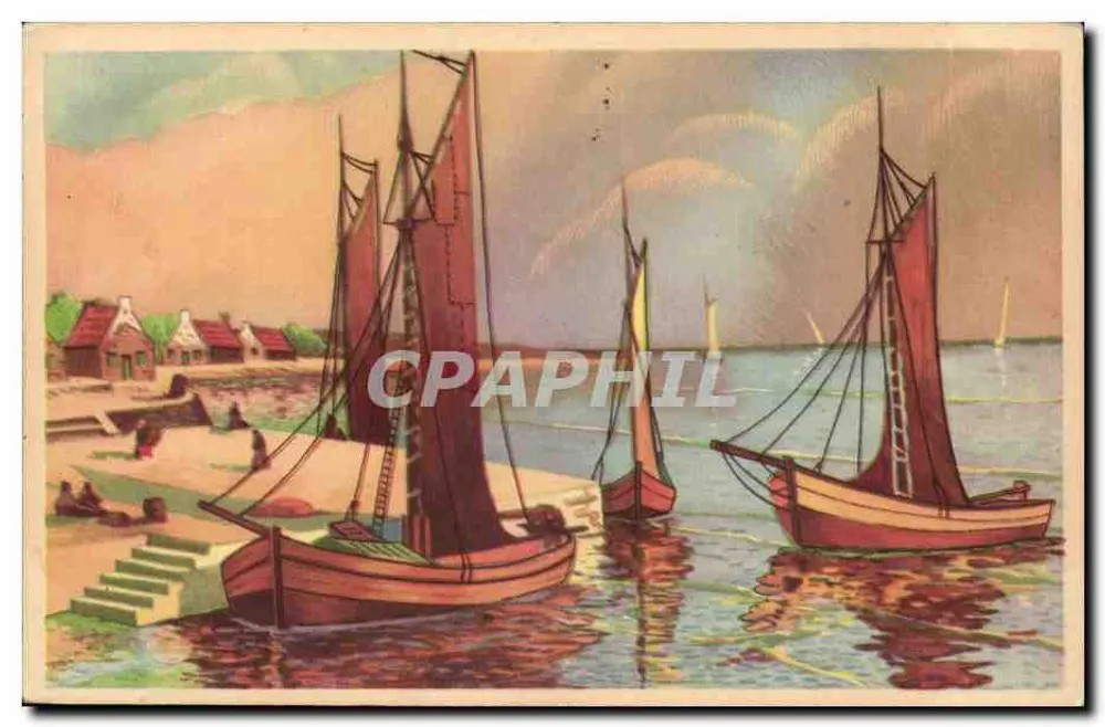 Hafen-Szene mit Segelschiffen — In Belgien gedruckt — n° 7079 - Vorderseite