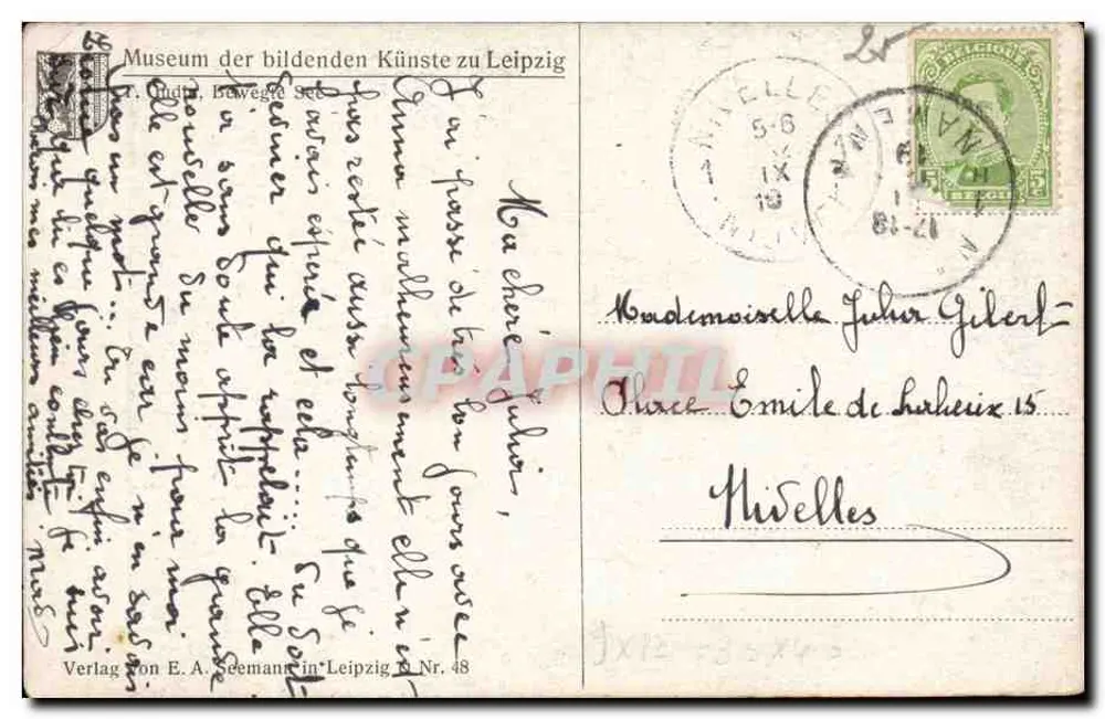 Rettung auf See — Malerei — Verlag von E. A. Seemann in Leipzig Nr. 48 - Rückseite