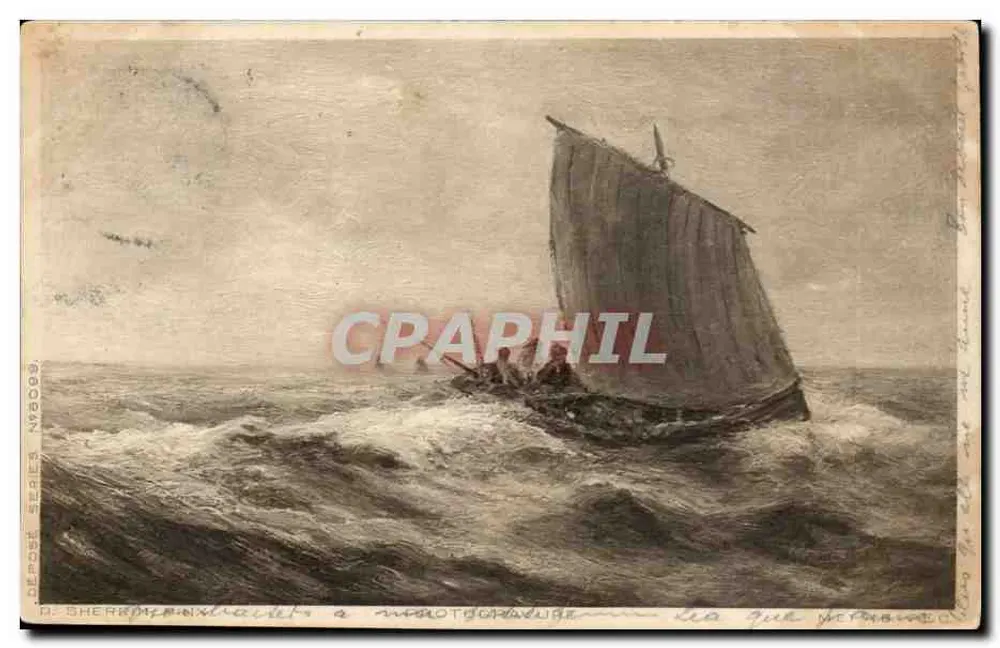 Segelboot auf See — D. Sherman — Verlag D. Sherman, Nr. 107 - Vorderseite