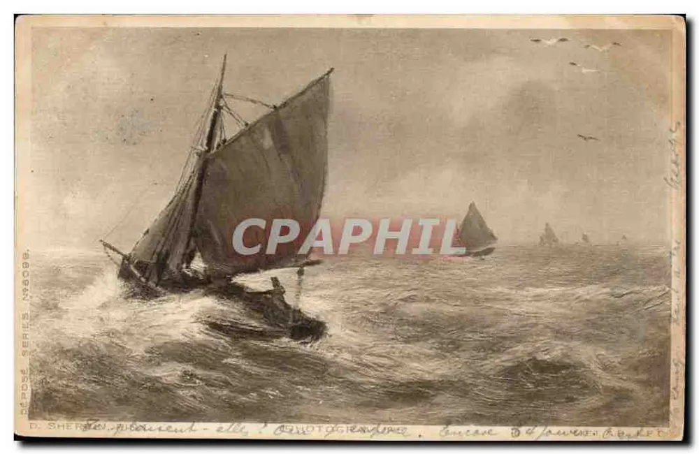 Segelboote auf See — D. Sherman — Serie 1890 - Vorderseite