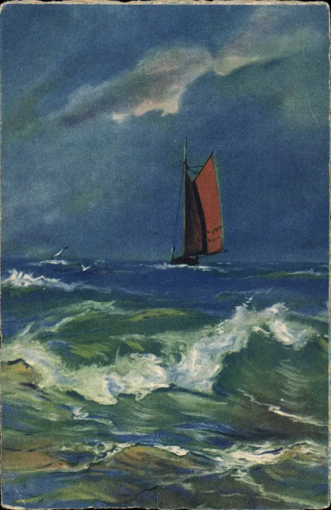 Segel in der Sturm — Illustration — W.S.B. 9941 - Vorderseite