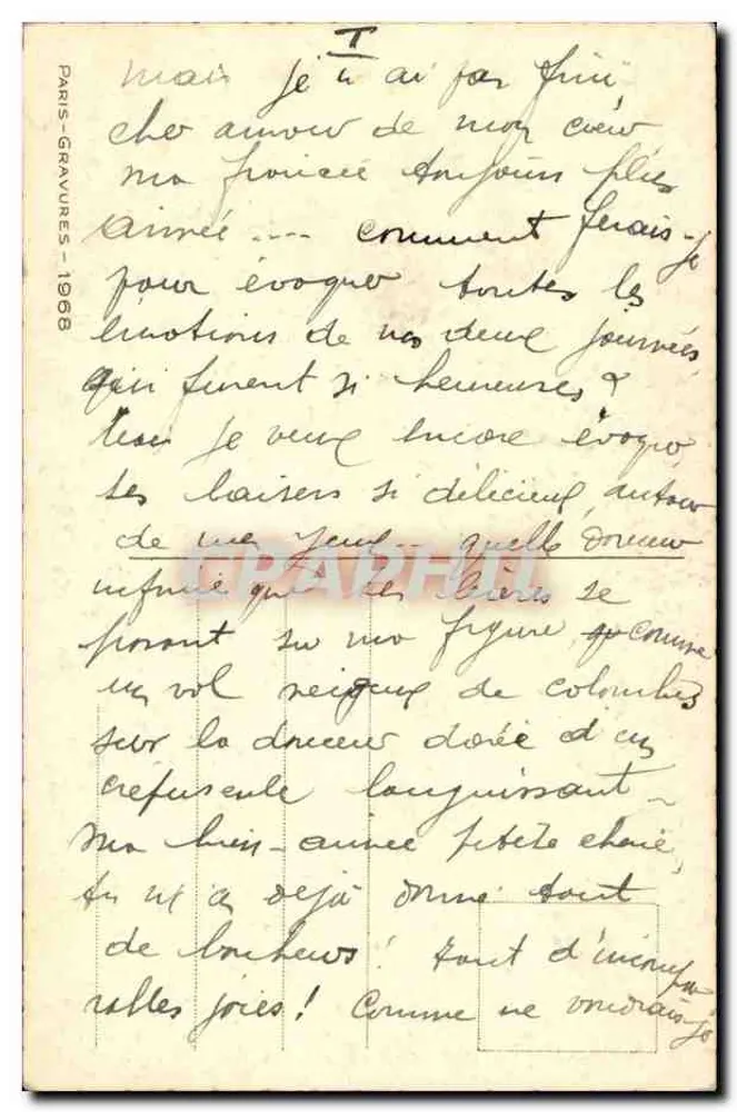 Maritimes Bild — Segelschiffe und Kahn — signierte Gravur von A. Lafitte - Rückseite