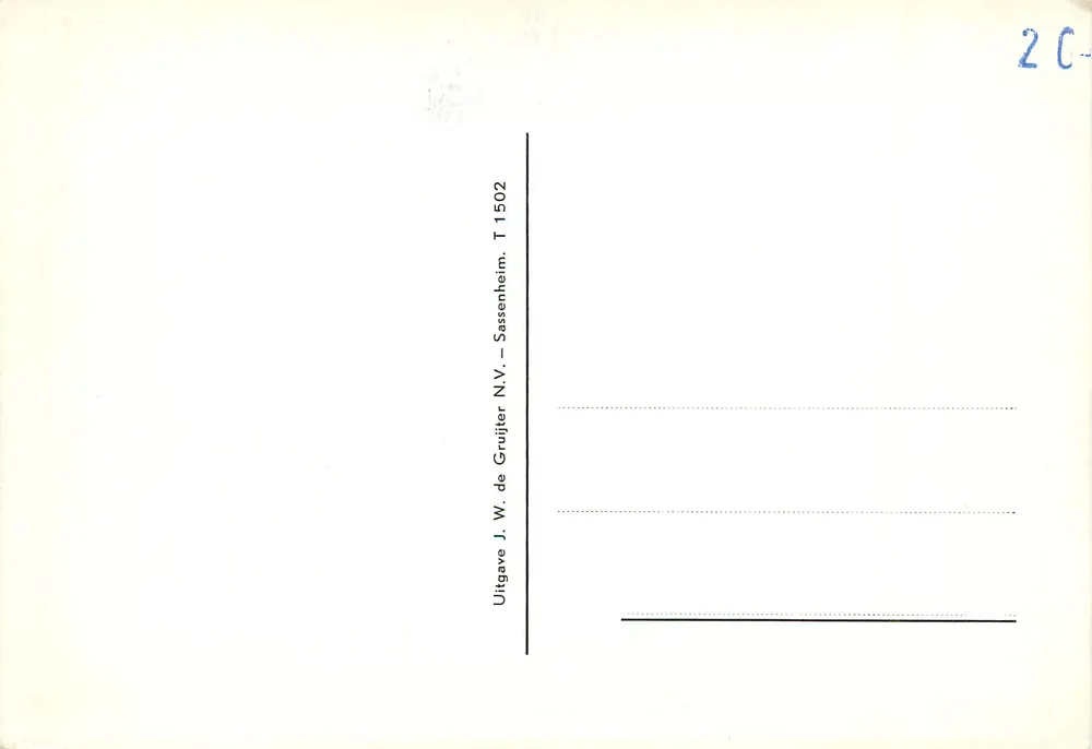 Paisagem de jardim com cisnes — Uitgave J. W. de Gruijter N.V. — T 1502 - Verso
