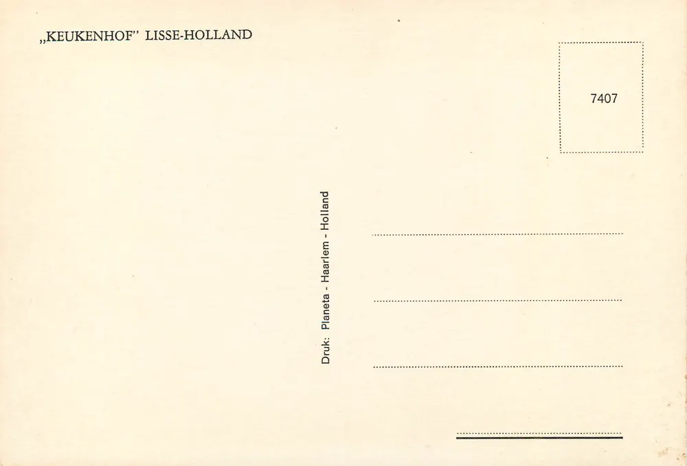 Garten des Keukenhof — Lisse-Holland — Planeta - Haarlem - Rückseite