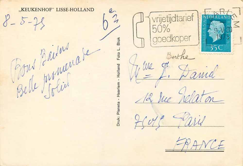 Keukenhof - Lisse-Holland — Verlag Planeta, Foto L. Blok - Rückseite