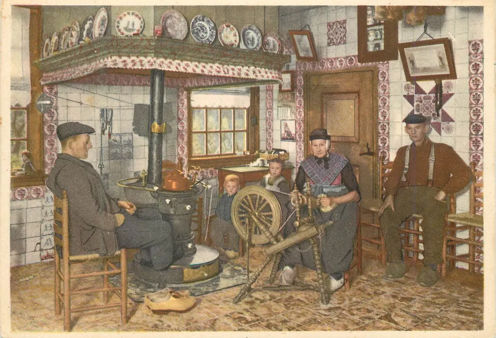 Familie in einer holländischen Küche — Staphorst — J.M.A. Serie 080 - Vorderseite