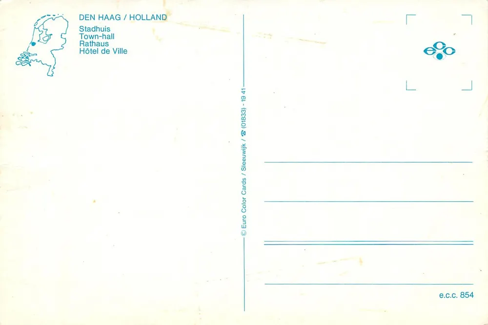 Câmara Municipal — Haia — editor e.c.c. n°854 - Verso