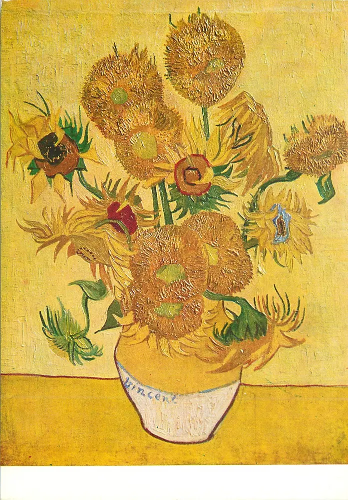 Vaso de girassóis — pintura de Vincent van Gogh — edição Van Gogh Museum Amsterdam - Frente