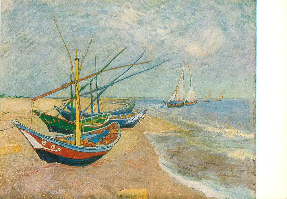 Barcos na Praia — Saintes-Maries, 1888 — Vincent van Gogh Museum Amsterdam, F 413 - Frente