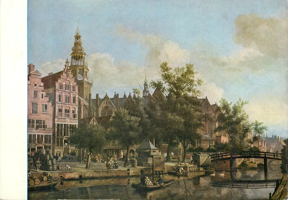 अमस्टर्डम के Voorburgwal का दृश्य — जैन वैन डर हेईडे (1637-1712) — प्रकाशक द हेग - आगे