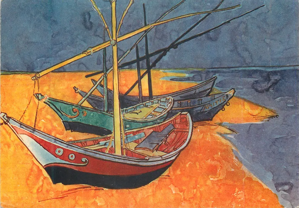 Barcos nas Saintes-Maries — V. Van Gogh — Coleção V. W. Van Gogh, Laren — n° 94 - Frente