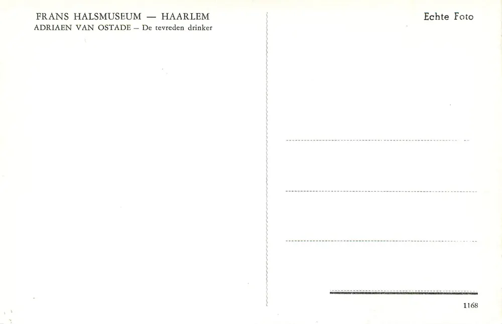 Adriaen van Ostade — Der zufriedene Trinker — Frans Halsmuseum — Haarlem, n° 1168 - Rückseite