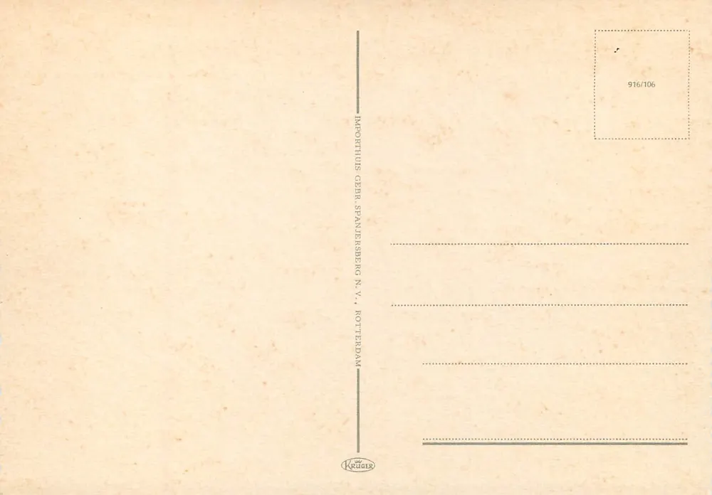 Paisagens e monumentos da Holanda — editor Importhuis Gebr. Spaniersberg N.V., Roterdã - Verso