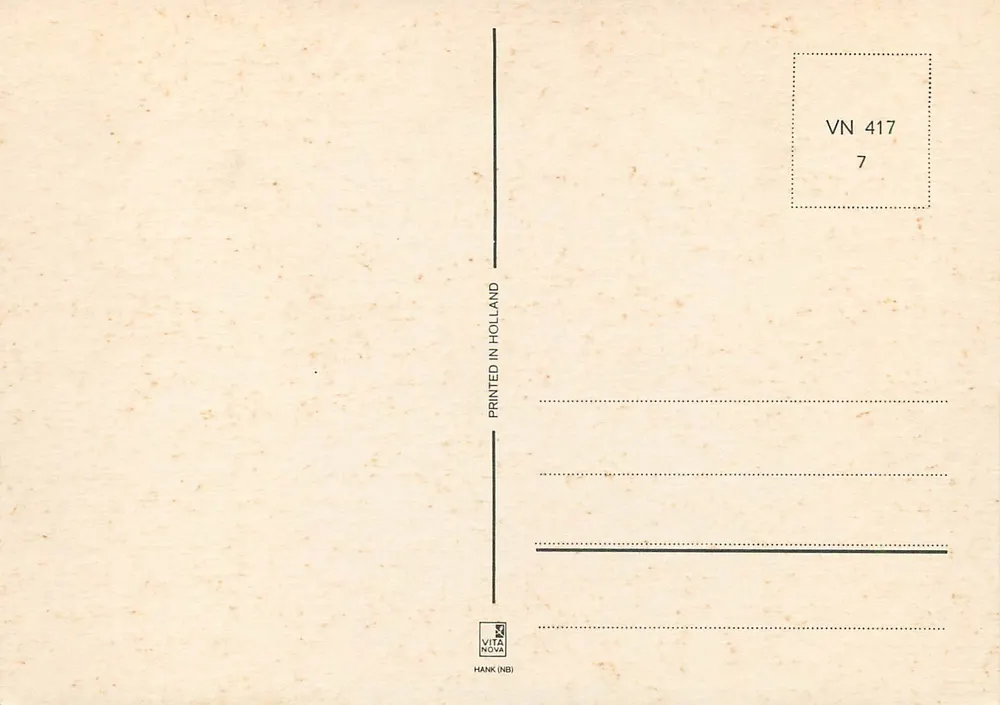 Paisagens holandesas — moinho de vento, campos de tulipas, queijos, canal e mulher trajada — editor VITA NOVA, n° de série VN 417 - Verso