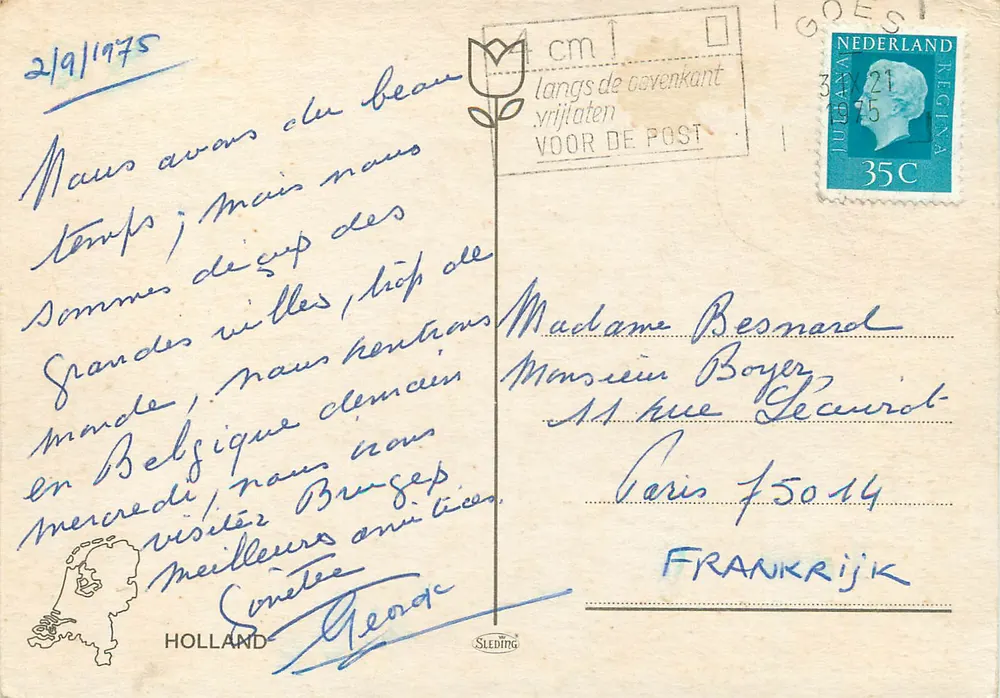 Hollande — collage de paisagens e tradições — Sledting - Verso