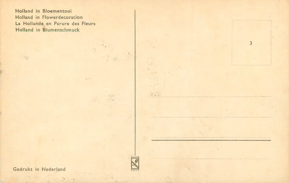 Ogród tulipanów — Holandia — wydawca VITA NOVA, n°3 - Rewers