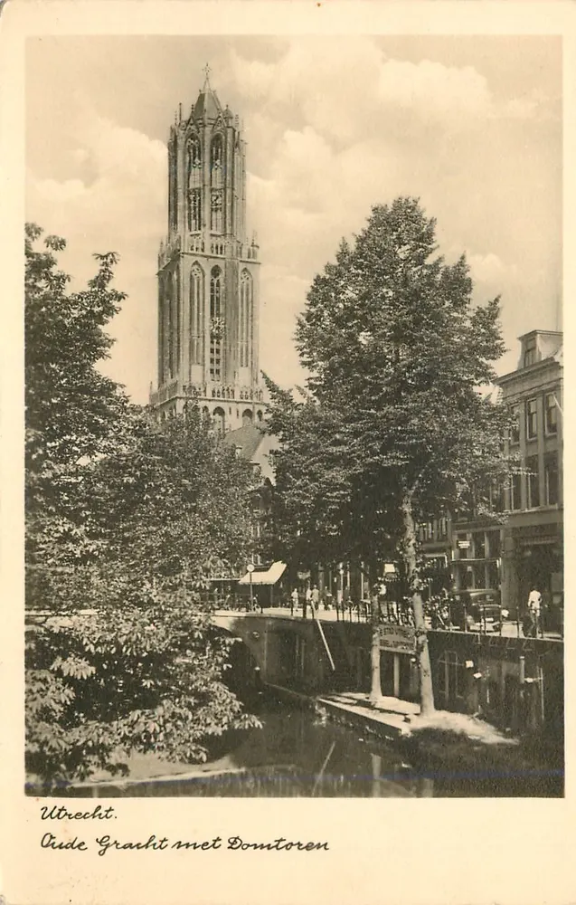 Utrecht — Oude Gracht met Domtoren — Antieke ansichtkaart 701 - Voorkant