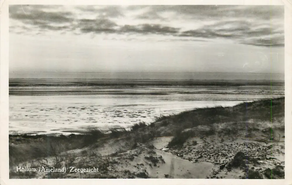 Hollum (Ameland) — Widok morza — Kartka pocztowa - Awers