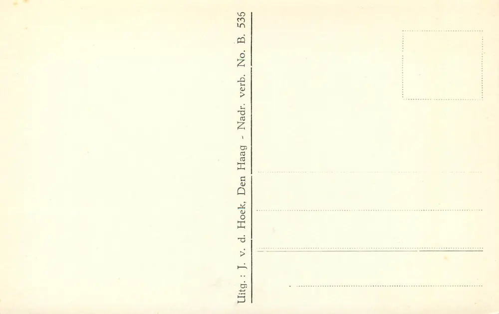 Den Haag, Ridderzaal — vista de um portal — J. v. d. Hoek, No. B. 536 - Verso