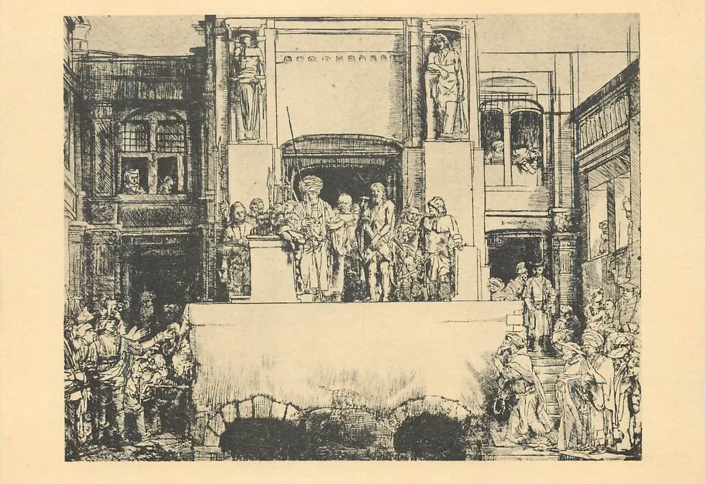 Christus dem Volk gezeigt (Ecce Homo) — Rembrandt, Serie 1 Nr. 4 - Vorderseite