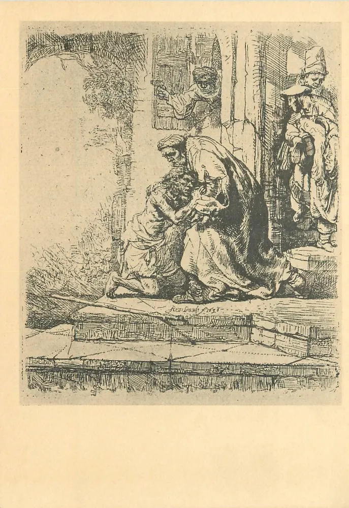 Die Rückkehr des verlorenen Sohnes — Rembrandt — Serie I, Nr. 5 - Vorderseite