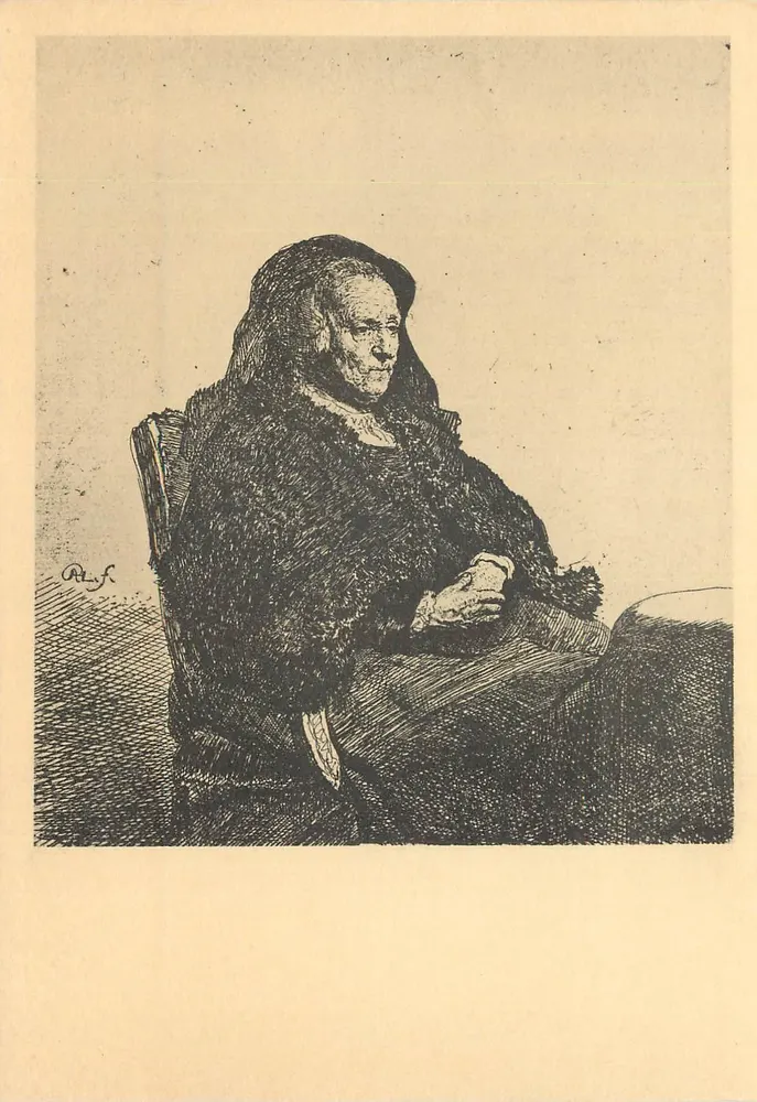 A mãe de Rembrandt — Rembrandt, B. 343 — Série I. Número 12 - Frente