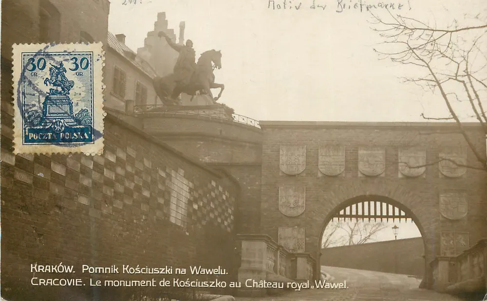 Kraków. Denkmal von Kościuszko am Königlichen Schloss, Wawel — Verlag SZTUKA KRAKOW - Vorderseite