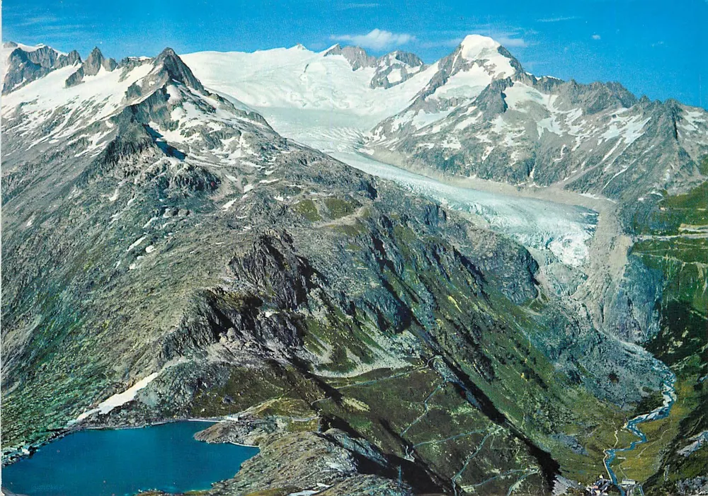 Glaciar do Rhône. Lago do Grimsel — Edição Deriaz Baulmes, n° 13230 - Frente