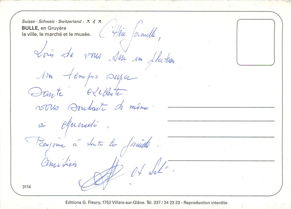 Bulle — Luftbild und Details — Editions G. Fleury, n°3114 - Rückseite