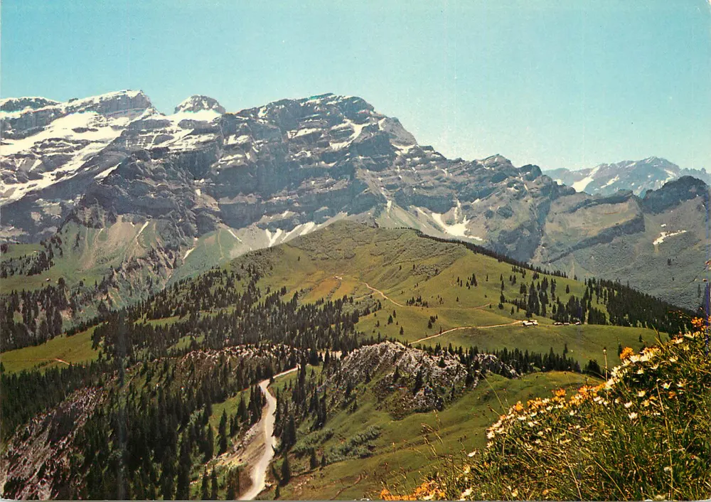 Col de la Croix — vista sobre os Diablerets — Edição Künz, Número 546 - Frente