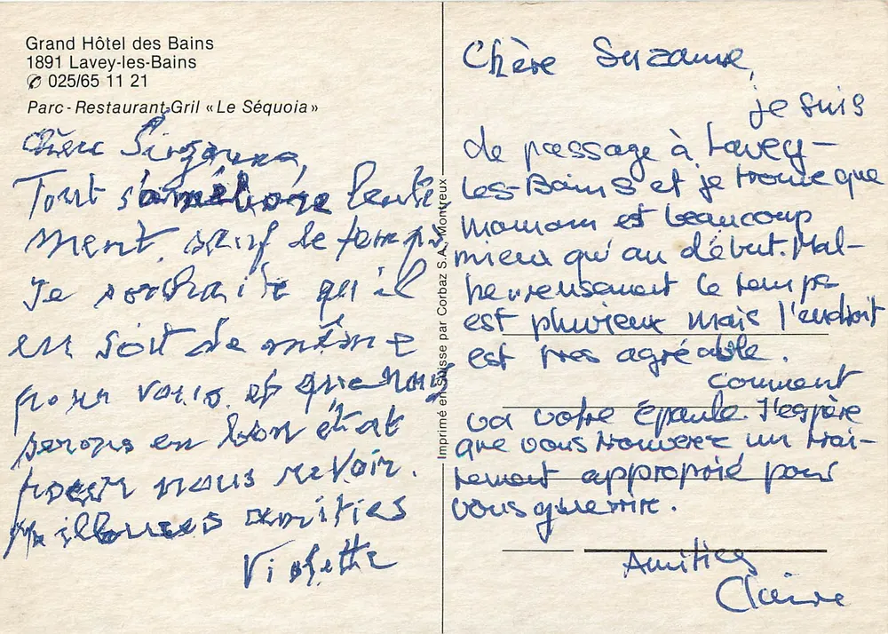 Lavey-les-Bains — Grand Hôtel des Bains et parc — Verleger Corbaz S.A. Montreux, n° 025/65 - Rückseite