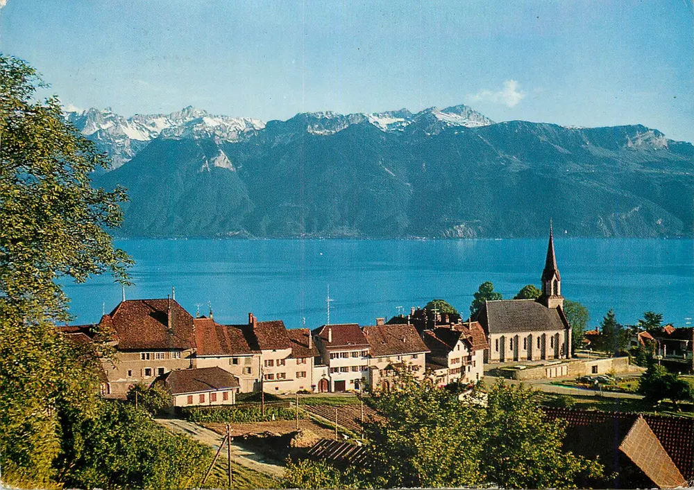 Chexbres e as Alpes da Saboia — Marcel Rouge, Lausanne, n° 30907 - Frente