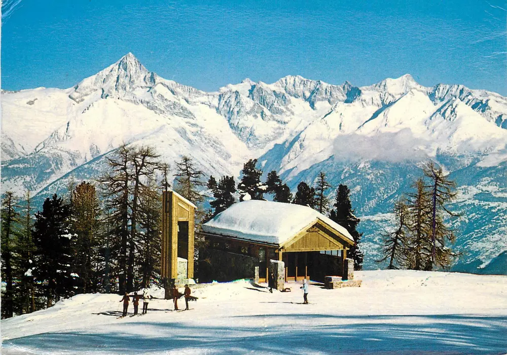 Chiesa di Weg-Kapelle Hannigalp, Bietschhorn — Grächen — editore Walter, Grächen, n° 144 - Recto