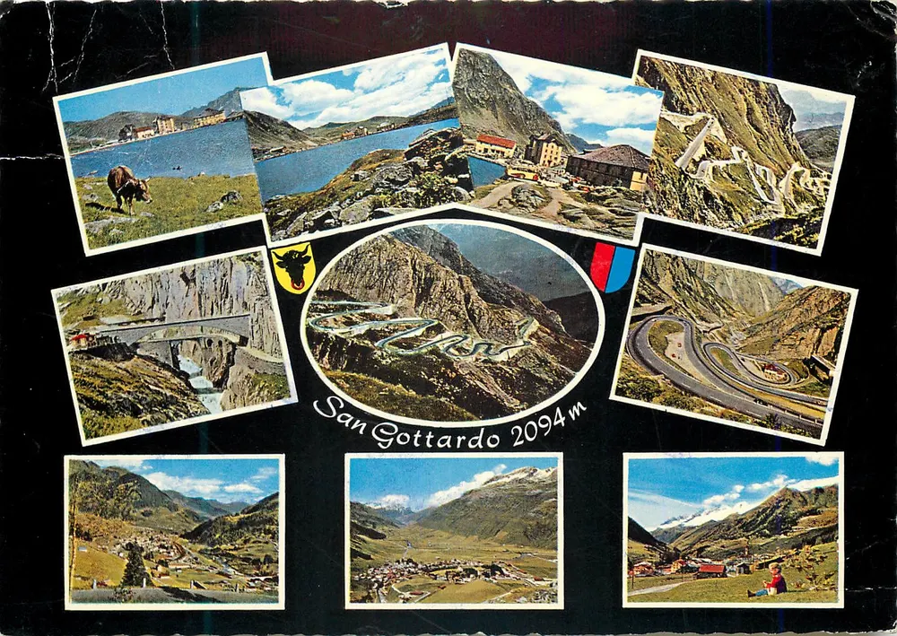 San Gottardo — panorama du col à 2094 m — éditeur Engelberger, Stans, n° 6137 - Frente