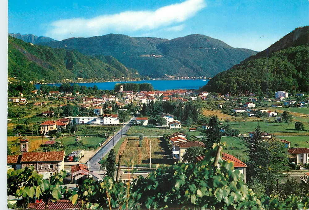 Caslano (Lago di Lugano) — vista panorâmica — Edição Bustelli-Rossi n°0577 - Frente