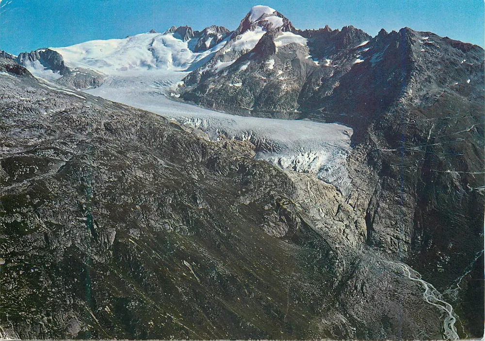 Rhônegletscher mit Galenstock und Furkapass — Photohaus Geiger, Films-Waldhaus, Serie C 2796 - Vorderseite