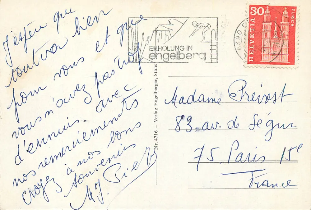 Engelberg-Trübsee — Jochpass — Verlag Engelberger, Stans, n° 4716 - Verso